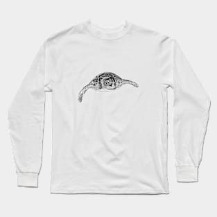 Turtle draw with scribble art style Long Sleeve T-Shirt